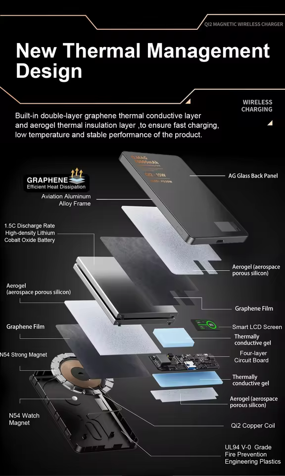 Magnetic Power Bank - Portable Wireless Charger with Strong Snap-On Grip, view 12