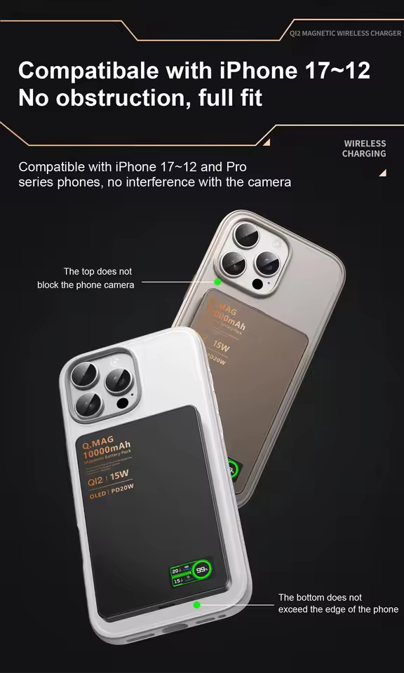 Magnetic Power Bank - Portable Wireless Charger with Strong Snap-On Grip, view 22