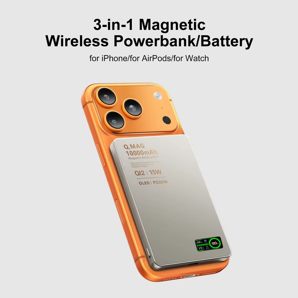 Magnetic Power Bank - Portable Wireless Charger with Strong Snap-On Grip, view 2
