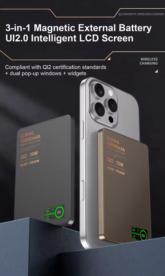 Magnetic Power Bank - Portable Wireless Charger with Strong Snap-On Grip, view 8