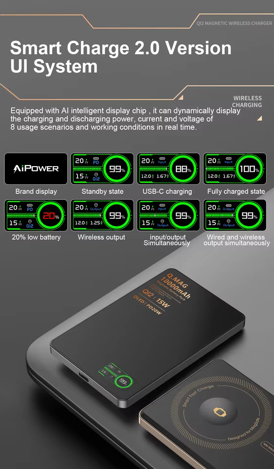 Magnetic Power Bank - Portable Wireless Charger with Strong Snap-On Grip, view 9