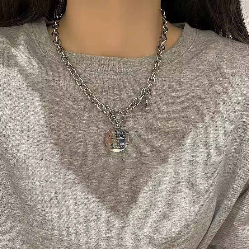 Pandora Sterling Silver Pendant Necklace, Classic Adjustable Chain for Women in disc, view 2