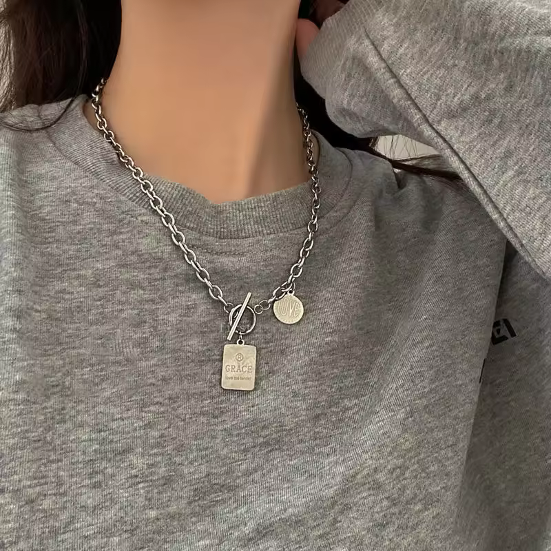 Pandora Sterling Silver Pendant Necklace, Classic Adjustable Chain for Women in diamonds