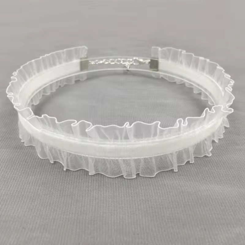 Short Lace Choker Necklace with Adjustable Fit - Elegant Style in B, view 2