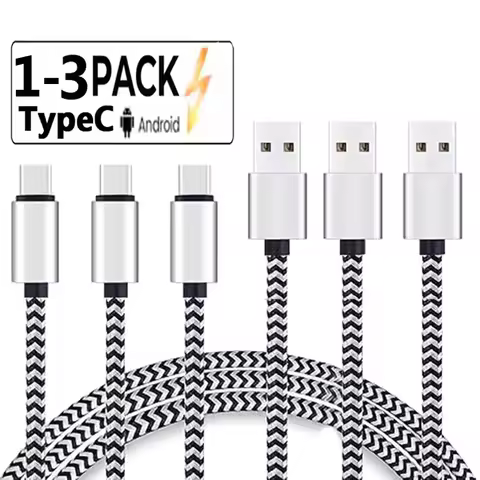 Type C Fast Charging Cable - Heavy Duty Nylon Braided USB-C to USB-A Cord