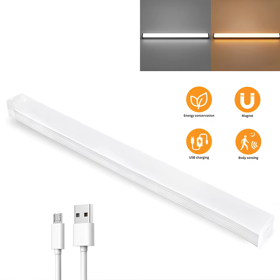 Wireless LED Motion Sensor Night Light, USB Rechargeable Magnetic Under Cabinet Closet Tube Lamp, view 15