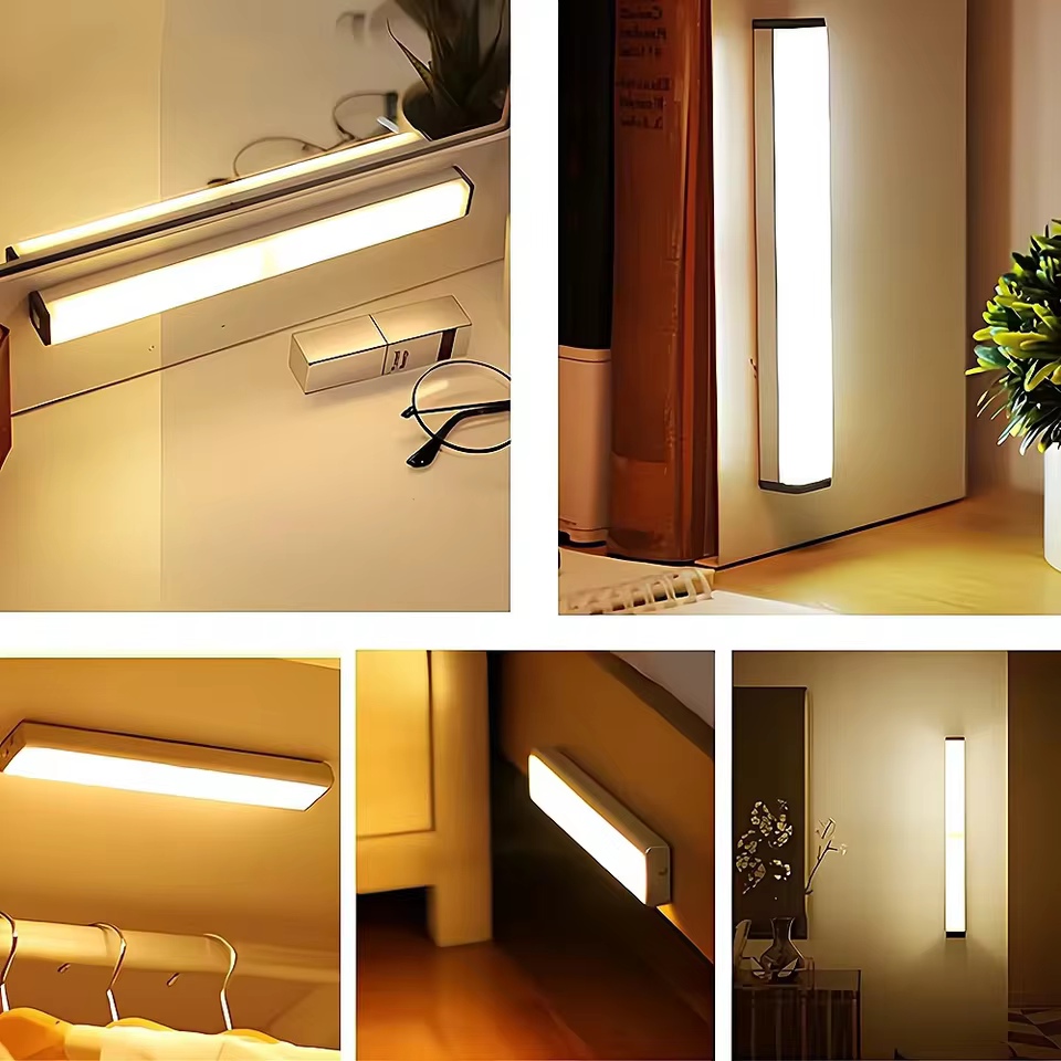 Wireless LED Motion Sensor Night Light, USB Rechargeable Magnetic Under Cabinet Closet Tube Lamp, view 5