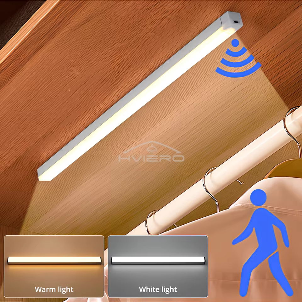 Wireless LED Motion Sensor Night Light, USB Rechargeable Magnetic Under Cabinet Closet Tube Lamp, view 7