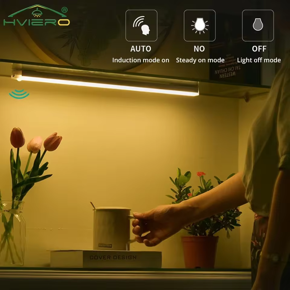 Wireless LED Motion Sensor Night Light, USB Rechargeable Magnetic Under Cabinet Closet Tube Lamp, view 13