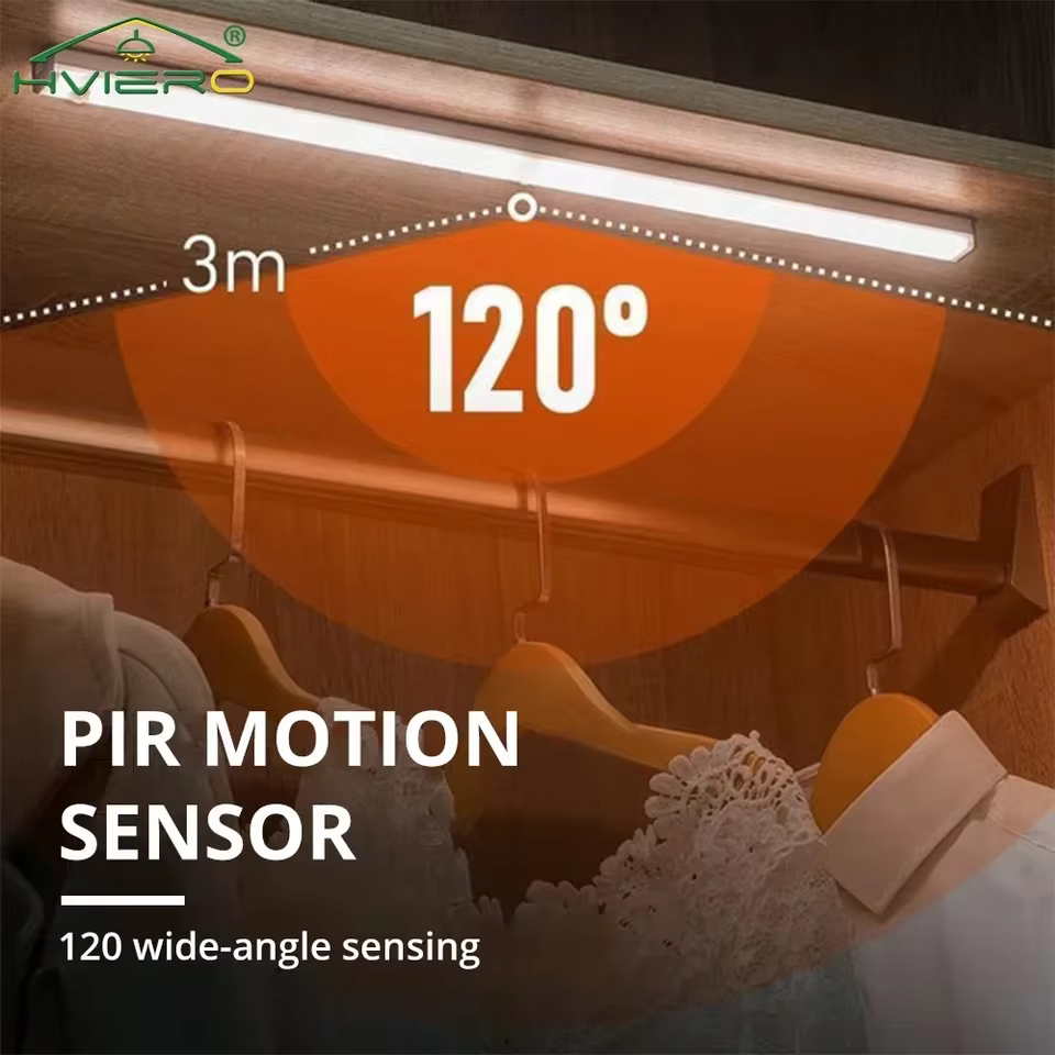 Wireless LED Motion Sensor Night Light, USB Rechargeable Magnetic Under Cabinet Closet Tube Lamp, view 10