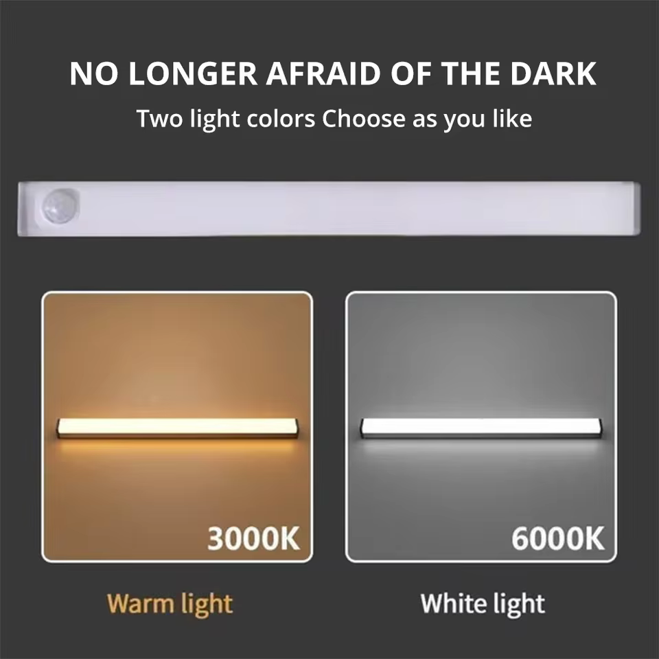 Wireless LED Motion Sensor Night Light, USB Rechargeable Magnetic Under Cabinet Closet Tube Lamp, view 11