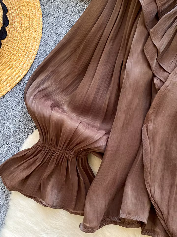 Women Cute Tops, Versatile Everyday Fashion & Casual Style in coffee, view 5