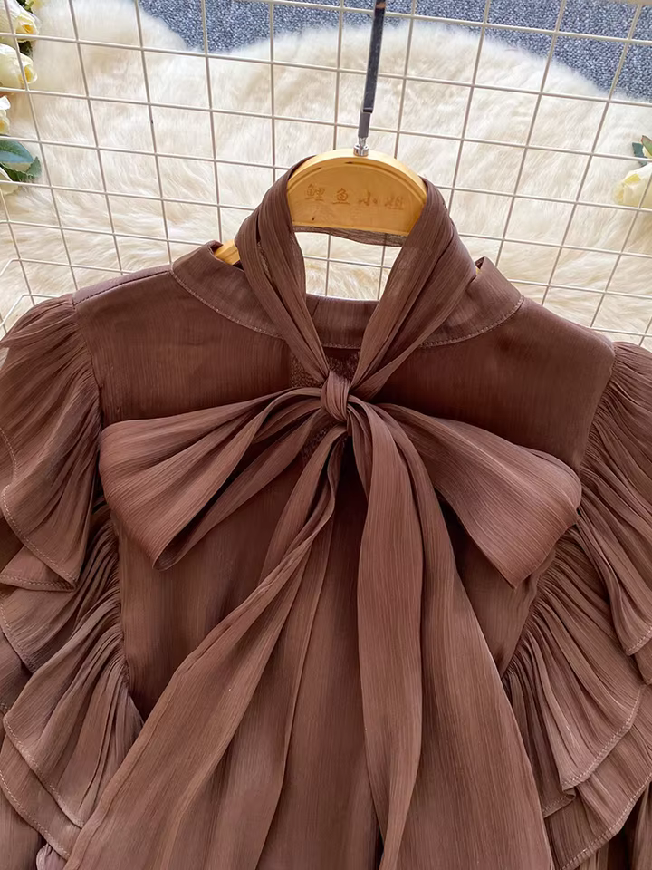 Women Cute Tops, Versatile Everyday Fashion & Casual Style in coffee, view 3
