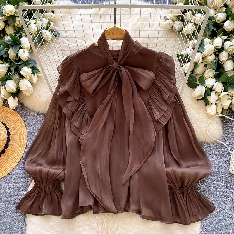 Women Cute Tops, Versatile Everyday Fashion & Casual Style in coffee