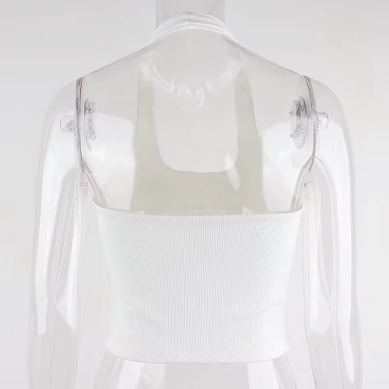 Women's Backless Tank Tops in WHITE, view 12