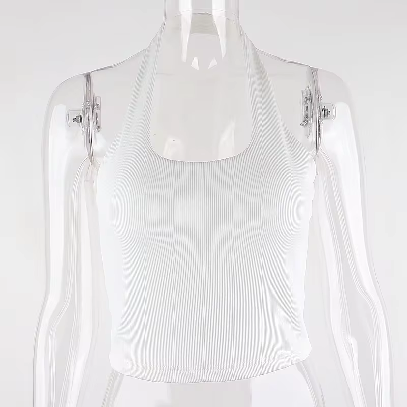 Women's Backless Tank Tops in WHITE, view 10
